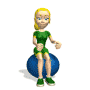 Девочка на шаре - анимированные картинки людей